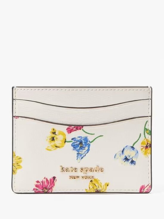 kate spade Handbags - KATE SPADE Morgan Tulip Toss Cream Floral Saffiano Leather Cardholder